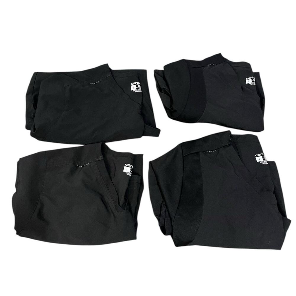 Carhartt BUNDLE of 4 Scrub Tops Women's Force Flex Black Large